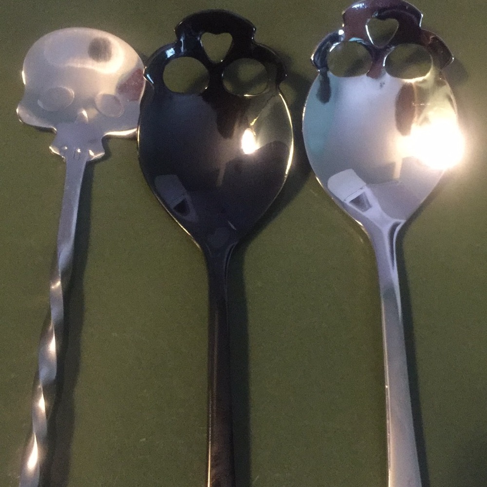 💀 1 Awesome Premium Skeleton Skull Sugar Spoon 💀 - Picture 8 of 13